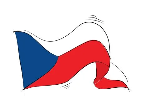 Czechoslovakia flag on white background in vector illustration Stock Illustration