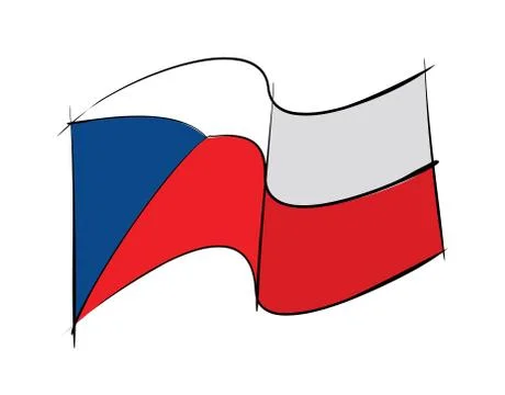 Czechoslovakia flag on white background in vector illustration Stock Illustration