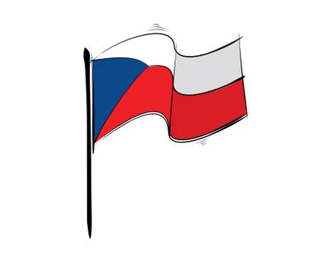 Czechoslovakia flag on white background in vector illustration Stock Illustration