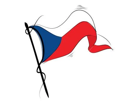 Czechoslovakia flag on white background in vector illustration Stock Illustration