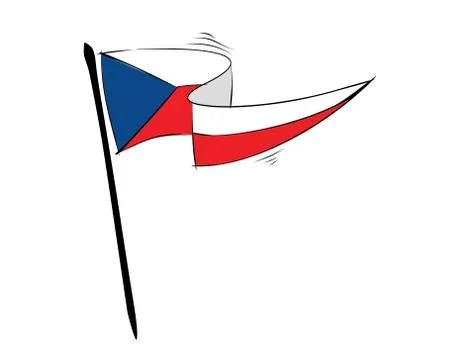 Czechoslovakia flag on white background in vector illustration Stock Illustration