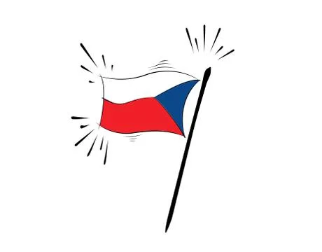 Czechoslovakia flag on white background in vector illustration Stock Illustration