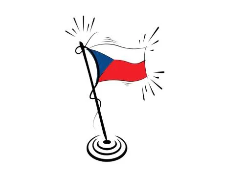 Czechoslovakia flag on white background in vector illustration Stock Illustration