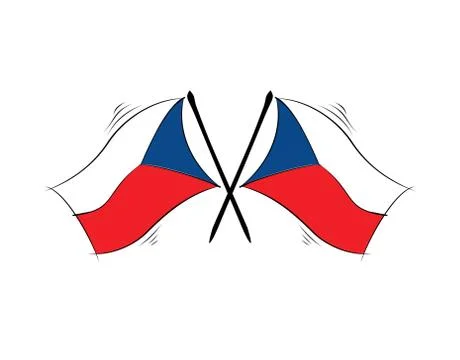 Czechoslovakia flag on white background in vector illustration Stock Illustration
