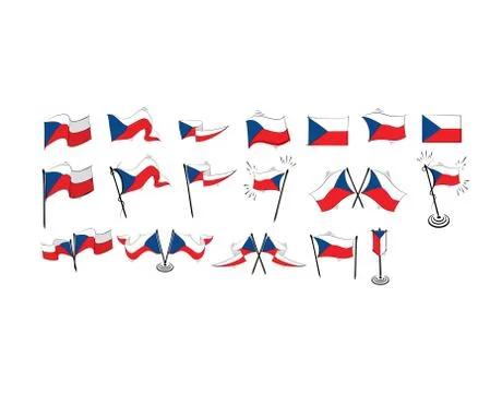 Czechoslovakia flag on white background in vector illustration Stock Illustration
