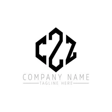 CZZ letter logo design with polygon shape. CZZ polygon and cube shape logo .. Stock Illustration