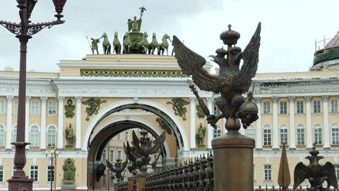 D the Alexander Column on a cloudy summer day. Stock Footage 340631632