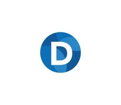 D Alphabet Circle Logo Design Concept 스톡 일러스트