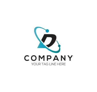 D Alphabet Circle Logo Design Concept Stock Illustration