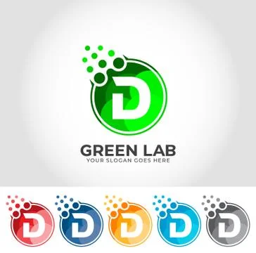 D Alphabet Lab Creative Logo Design Concept Stock Illustration