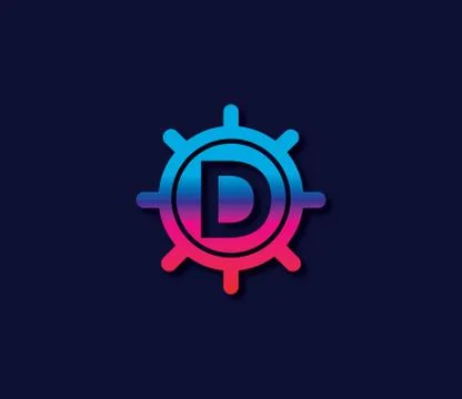 D Alphabet Locker Logo Design Concept Stockillustratie