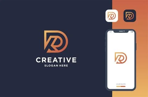 D and k logo design business brand inspiration Stock Illustration