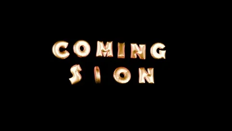 D Balloon Text Animation Floating coming soon Letters Celebration Background gol Stock Footage 336591546
