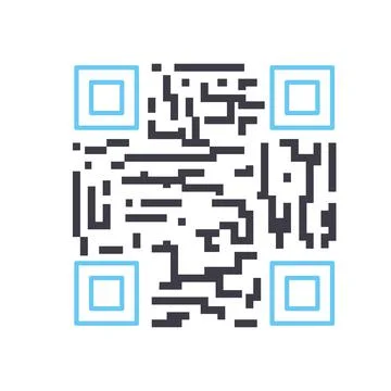 D barcode line icon, outline symbol, vector illustration, concept sign Stock-Illustration
