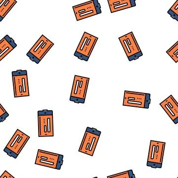 D battery power energy vector seamless pattern Illustrazione stock