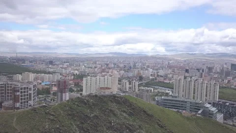D-Cinelike. Ulaanbaatar, Mongolia. Memorial to Soviet soldiers on Zaisan Tolgoi. Stock Footage 131158541