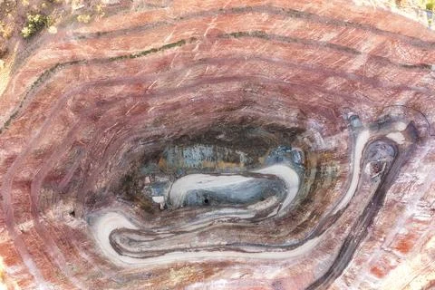 D Cobar Mine Pit bends top down Foto stock
