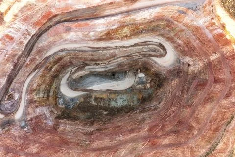 D Cobar Mine Pit Low Top Down Foto stock