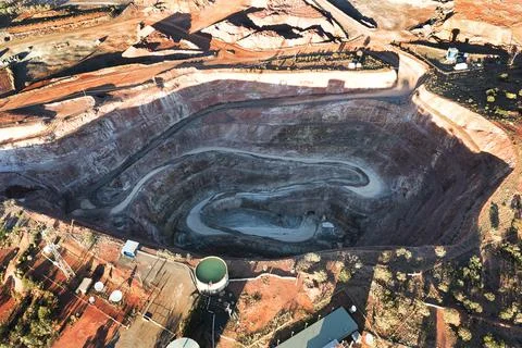 D Cobar mine pit round no sky Foto stock