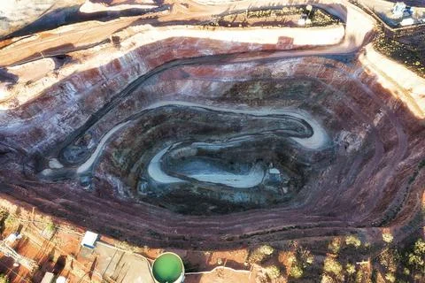 D Cobar Pit Mine Round no sky Foto stock