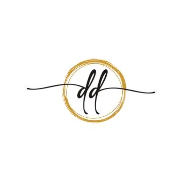 D D Initial Script Letter Beauty Logo Template Illustrazione stock