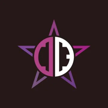 D D initials circle with stars and black background Illustrazione stock