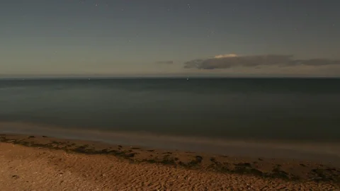D-Day Gold Beach At Night- Ver-sur-Mer, Normandy Stock Footage 89750962