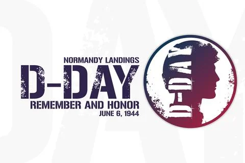 D-Day. Normandy Landings. Remember and Honor. June 6, 1944. Holiday concept Illustrazione stock