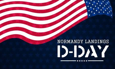 D Day Remembrance Background with USA Flag Elements Banner イラスト素材