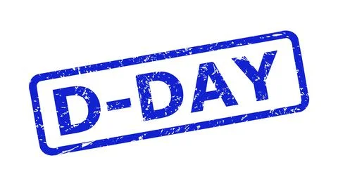 D-DAY Watermark with Corroded Style and Rounded Rect Frame Illustrazione stock