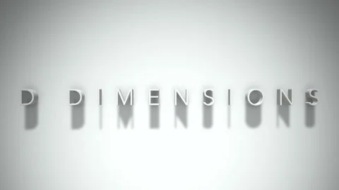 D dimensions 3D title animation white text on a white background Stock Footage 299427008
