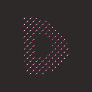 D dotted vector alphabet letter isolated on black background Stock Illustration