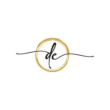 D E Initial Script Letter Beauty Logo Template Stock Illustration