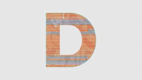 D to E Letter Switch in Glitchy Cartoon Style Stock Footage 254029502