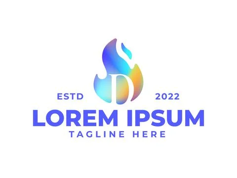 D fire flame logo design template Stock Illustration