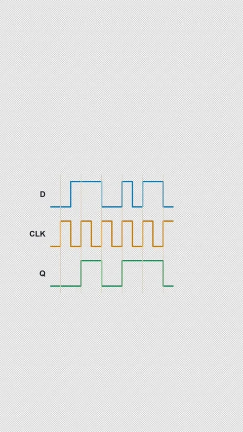 D Flip Flop Clean No Text Timing Diagram Animation Alpha 4K Vertical 9x16 Light Видео 339529112
