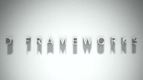 D frameworks 3D title animation white text on a white background Vídeos de archivo 299427014