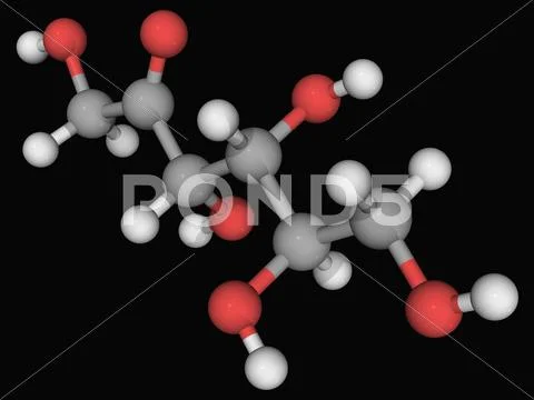 D-fructose molecule Stock Illustration