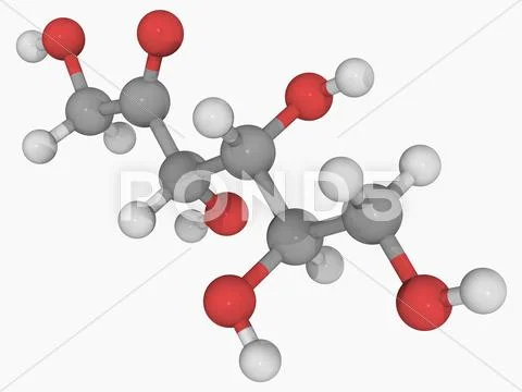 D-fructose molecule Stock Illustration