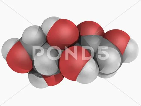 D-fructose molecule Stock Illustration