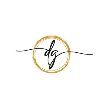 D G Initial Script Letter Beauty Logo Template Stock Illustration