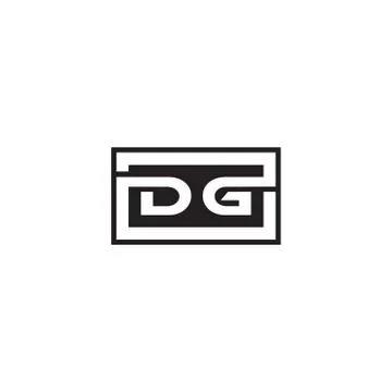 D G square lines logo design vector Stock Illustration