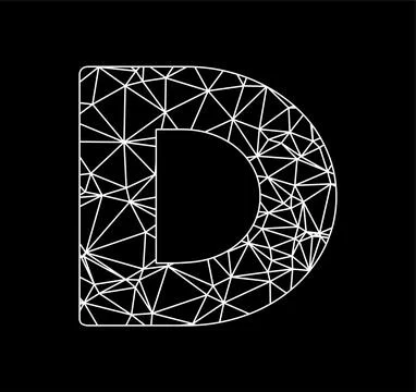 D geometric triangle block chain font Illustrazione stock
