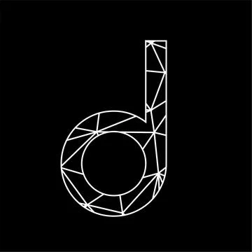 D geometric triangle blockchain font Illustrazione stock
