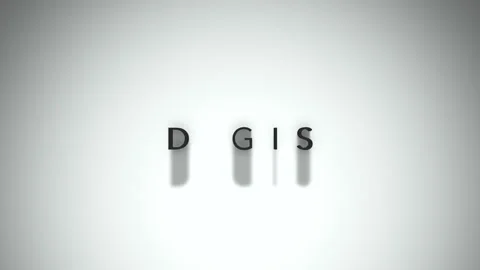 D GIS 3D title animation matte black text on a white background Stock Footage 300716429