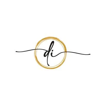 D I Initial Script Letter Beauty Logo Template Stock Illustration