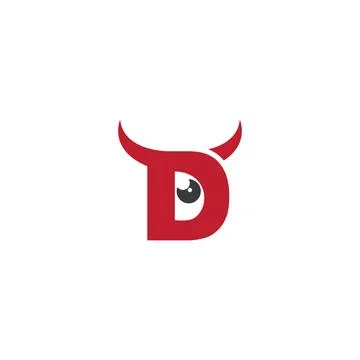 D initial letter with devil horn Stock-Illustration