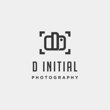 D initial photography logo template vector design Illustrazione stock