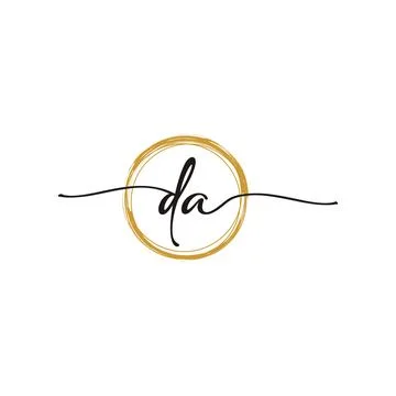 D A Initial Script Letter Beauty Logo Template 스톡 일러스트