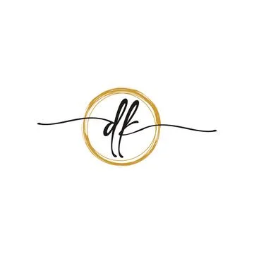 D K Initial Script Letter Beauty Logo Template Stock Illustration